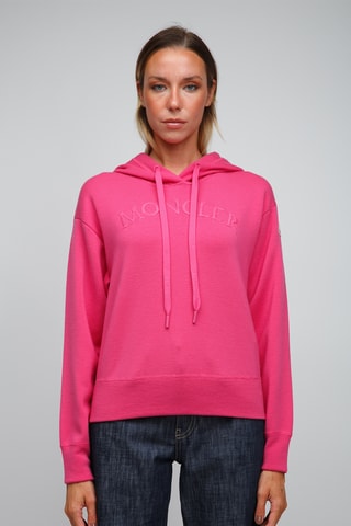 Sweat en laine à capuche - Fuchsia