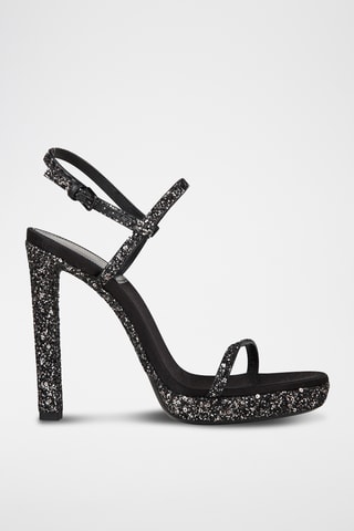 Sandales à talons en cuir - Noir