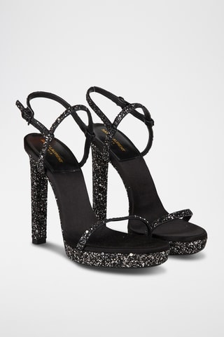 Sandales à talons en cuir - Noir