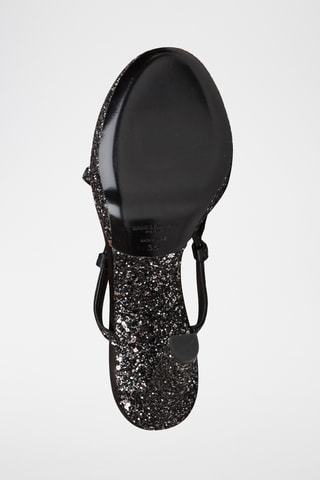Sandales à talons en cuir - Noir