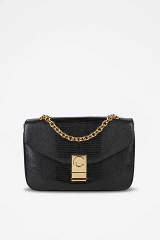 Sac bandoulière en cuir - Noir