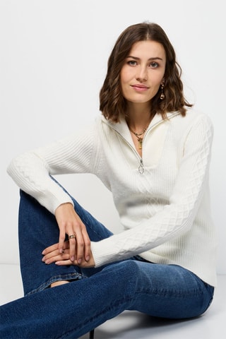 Camisola de caxemira - Cru