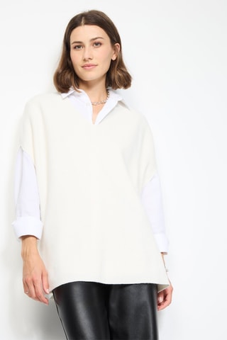 Camisola de caxemira e seda - Cru