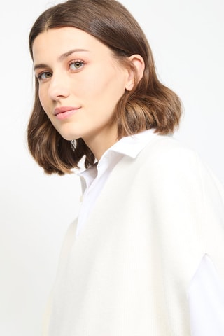 Camisola de caxemira e seda - Cru