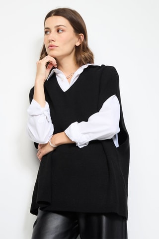 Camisola de caxemira e seda - Preto