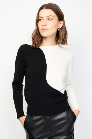 Camisola de caxemira - Preto e branco