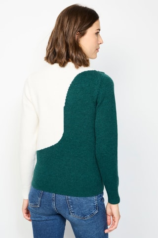 Camisola de caxemira - Verde e branco