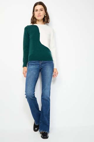 Camisola de caxemira - Verde e branco
