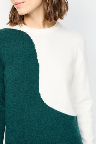 Camisola de caxemira - Verde e branco