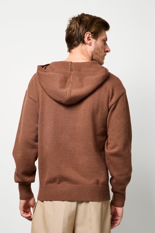 Camisola com capuz de caxemira - Castanho