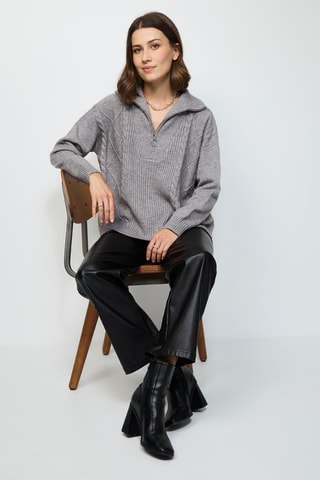 Camisola poncho em caxemira - Cinzento