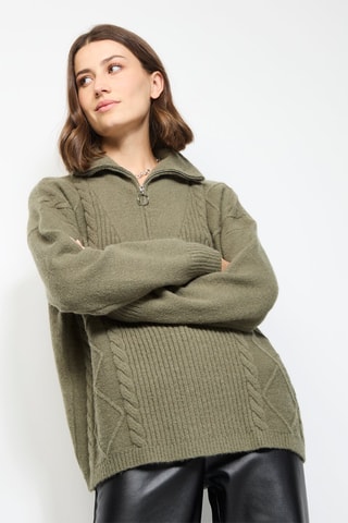 Camisola poncho em caxemira - Verde