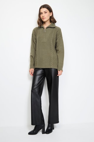 Camisola poncho em caxemira - Verde