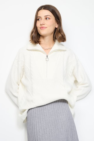 Camisola poncho em caxemira - Bege