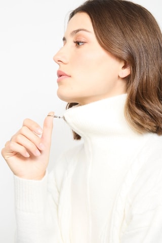 Camisola poncho em caxemira - Bege