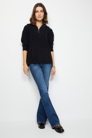 Camisola poncho em caxemira - Preto