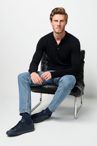 Polo de caxemira - Preto