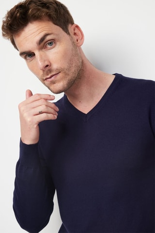 Camisola de caxemira Azul-marinho
