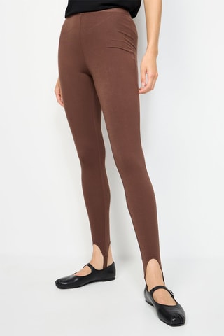 Leggings fuseau de seda - Castanho