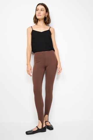Leggings fuseau de seda - Castanho