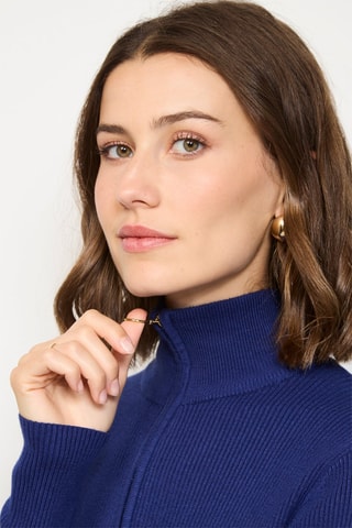 Vestido-camisola de caxemira - Azul-marinho