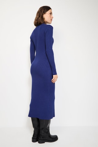 Vestido-camisola de caxemira - Azul-marinho