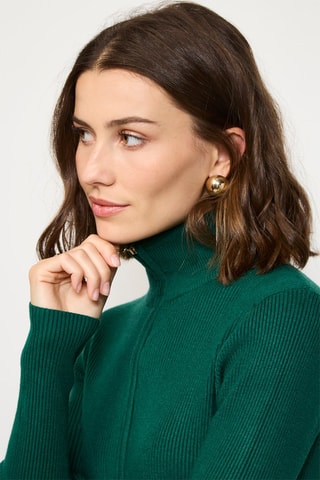 Vestido-camisola de caxemira - Verde-esmeralda