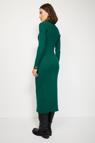 Vestido-camisola de caxemira - Verde-esmeralda