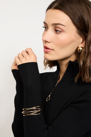 Vestido-camisola de caxemira - Preto