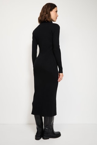Vestido-camisola de caxemira - Preto