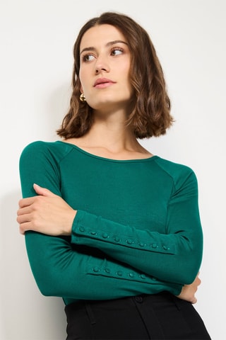 Body de seda - Verde-esmeralda