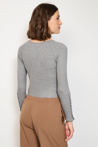 Body de seda - Cinzento mesclado