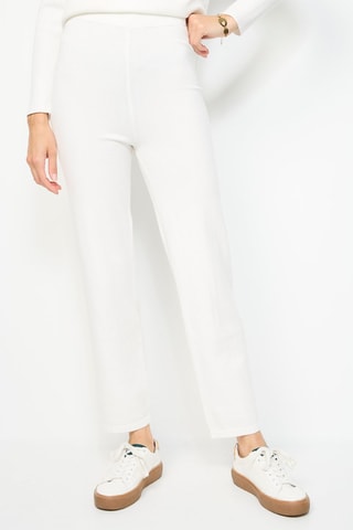 Camisola e calças largas de cintura subida em caxemira - Branco
