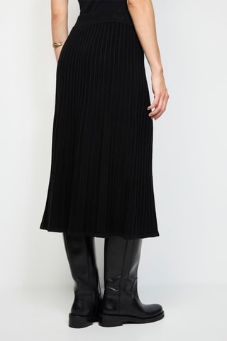 Saia midi de caxemira - Preto