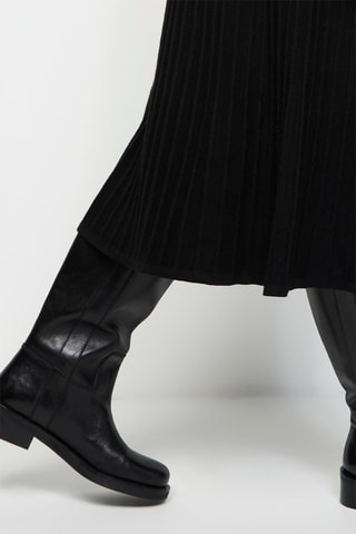 Saia midi de caxemira - Preto