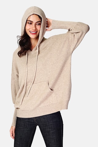 Camisola com capuz - Camel