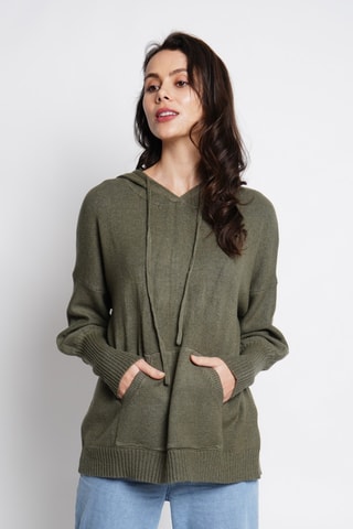 Camisola com capuz - Caqui
