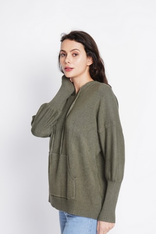 Camisola com capuz - Caqui