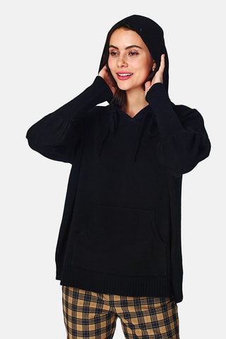 Camisola com capuz - Preto