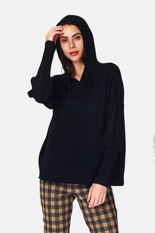Camisola com capuz - Preto