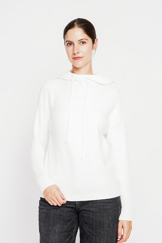 Camisola oversize com capuz - Branco