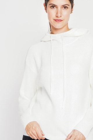 Camisola oversize com capuz - Branco