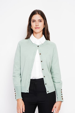 Casaco de malha oversize - Verde-água