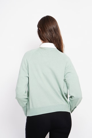 Casaco de malha oversize - Verde-água