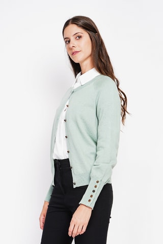 Casaco de malha oversize - Verde-água