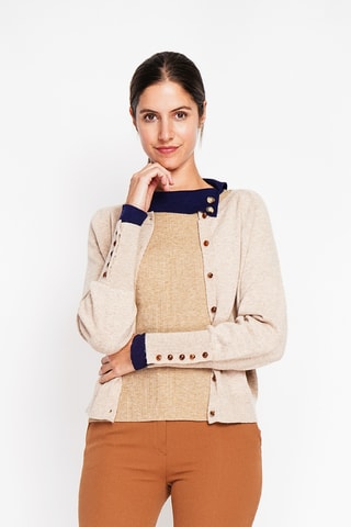 Casaco de malha oversize - Bege