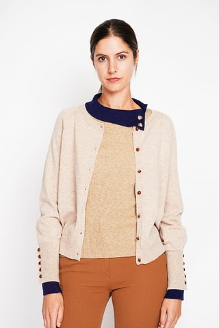 Casaco de malha oversize - Bege