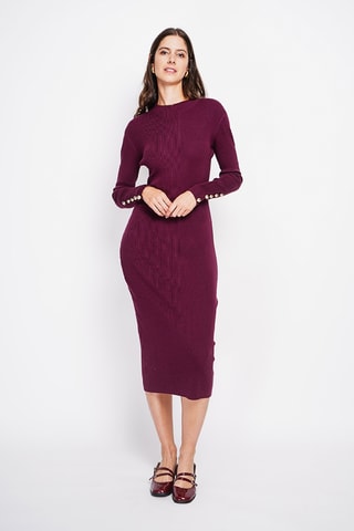 Vestido médio - Bordô