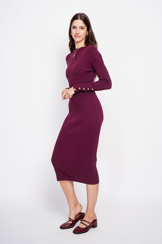 Vestido médio - Bordô