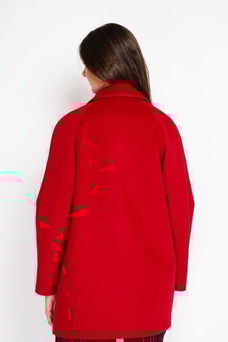 Sobretudo oversize de lã - Bordô